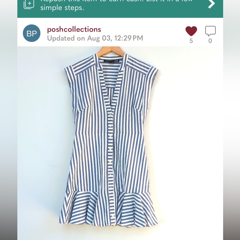 Veronica Beard Avella Striped Mini Dress SZ 6
